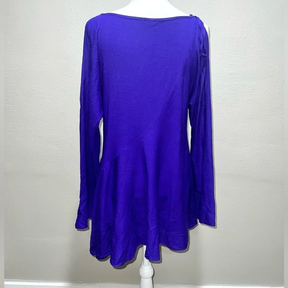 Free People Purple Clear Skies Cold Shoulder Asymmetric Dress - Picture 4 of 7